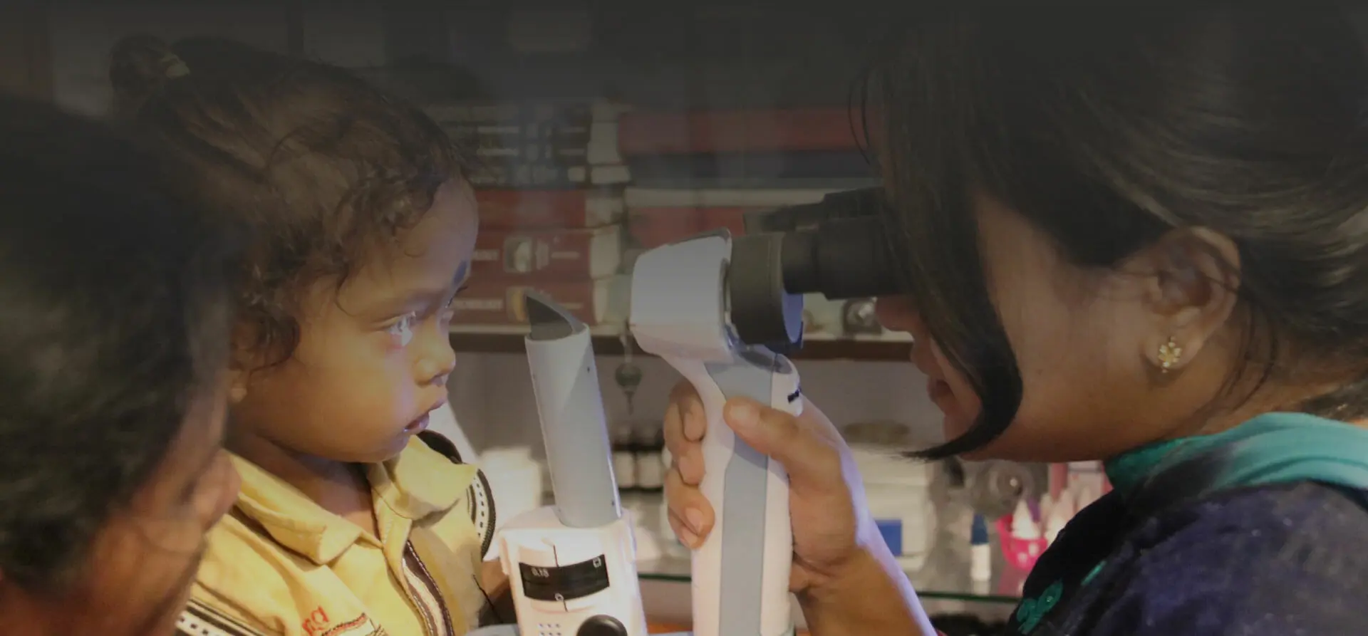 Girl Getting Eye Checkup